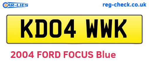 KD04WWK are the vehicle registration plates.
