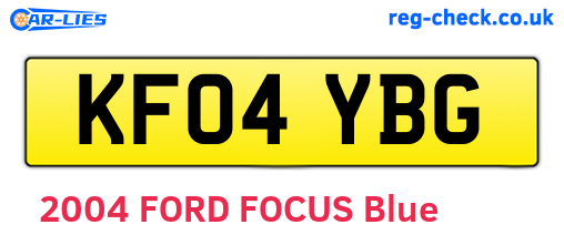 KF04YBG are the vehicle registration plates.