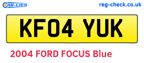 KF04YUK are the vehicle registration plates.