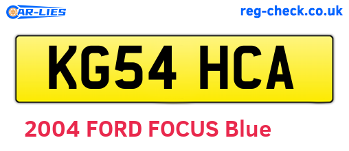 KG54HCA are the vehicle registration plates.