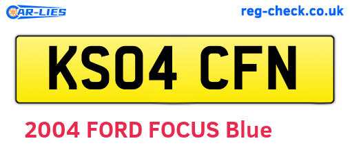 KS04CFN are the vehicle registration plates.