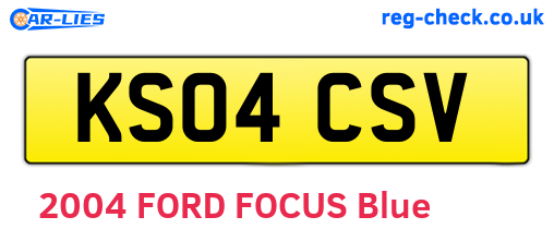 KS04CSV are the vehicle registration plates.
