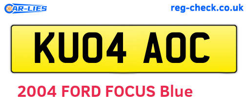 KU04AOC are the vehicle registration plates.
