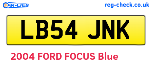 LB54JNK are the vehicle registration plates.