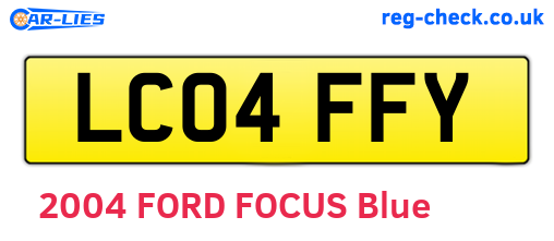 LC04FFY are the vehicle registration plates.