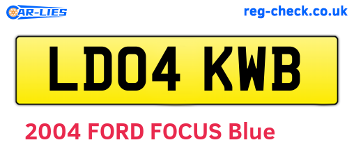 LD04KWB are the vehicle registration plates.