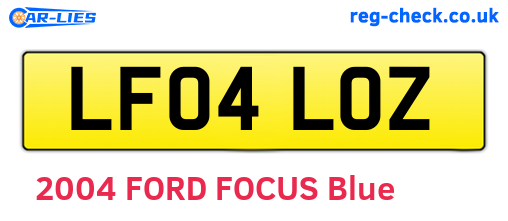 LF04LOZ are the vehicle registration plates.