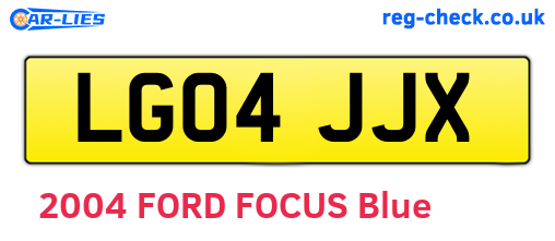 LG04JJX are the vehicle registration plates.