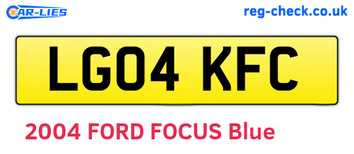 LG04KFC are the vehicle registration plates.