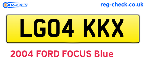 LG04KKX are the vehicle registration plates.