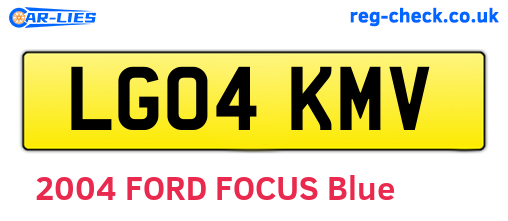 LG04KMV are the vehicle registration plates.