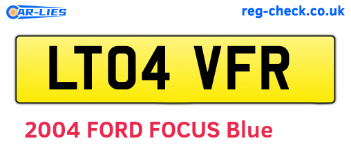 LT04VFR are the vehicle registration plates.