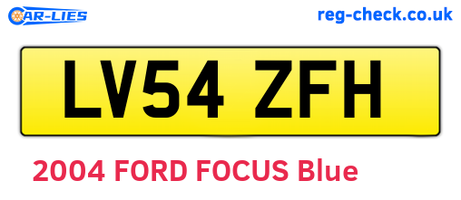 LV54ZFH are the vehicle registration plates.