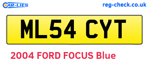ML54CYT are the vehicle registration plates.