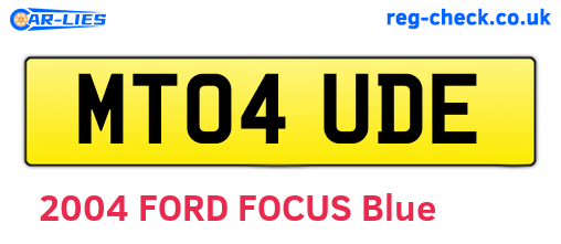MT04UDE are the vehicle registration plates.