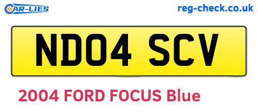 ND04SCV are the vehicle registration plates.
