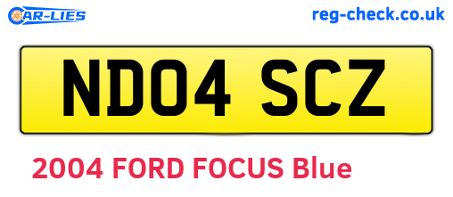 ND04SCZ are the vehicle registration plates.