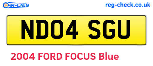 ND04SGU are the vehicle registration plates.