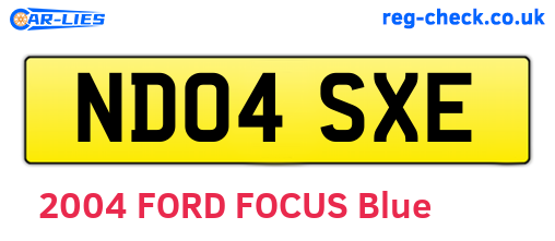 ND04SXE are the vehicle registration plates.