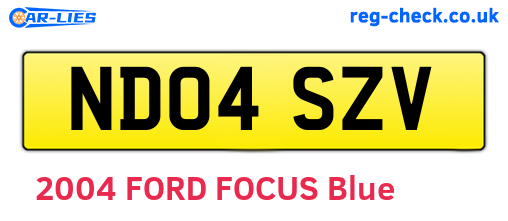 ND04SZV are the vehicle registration plates.