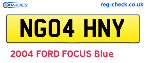 NG04HNY are the vehicle registration plates.