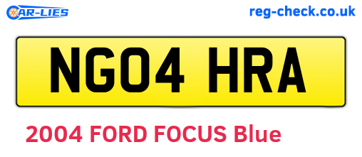 NG04HRA are the vehicle registration plates.