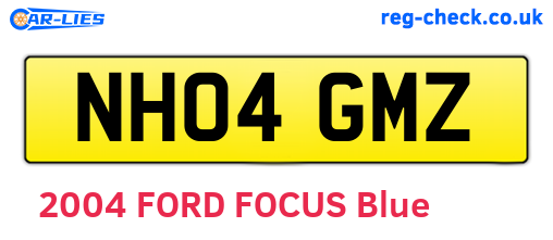NH04GMZ are the vehicle registration plates.