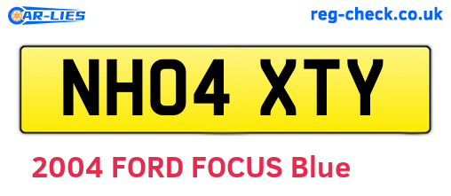NH04XTY are the vehicle registration plates.