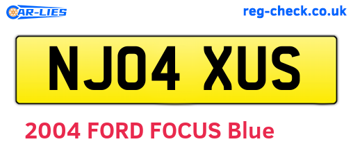 NJ04XUS are the vehicle registration plates.