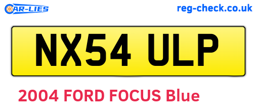 NX54ULP are the vehicle registration plates.