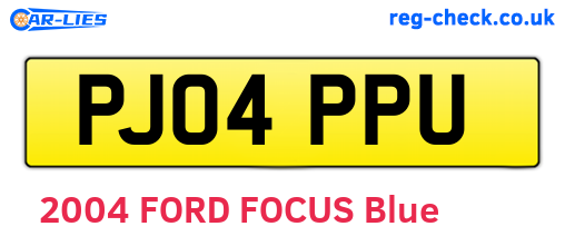 PJ04PPU are the vehicle registration plates.