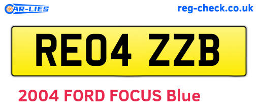 RE04ZZB are the vehicle registration plates.