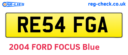 RE54FGA are the vehicle registration plates.
