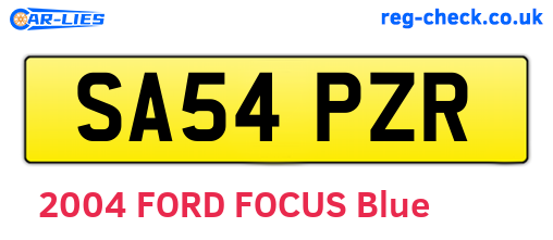 SA54PZR are the vehicle registration plates.