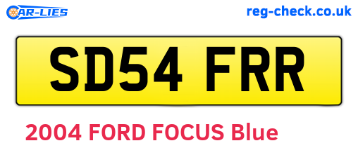 SD54FRR are the vehicle registration plates.