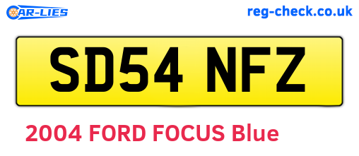 SD54NFZ are the vehicle registration plates.