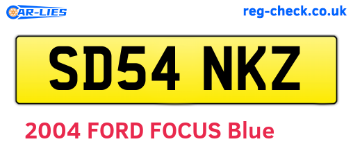 SD54NKZ are the vehicle registration plates.