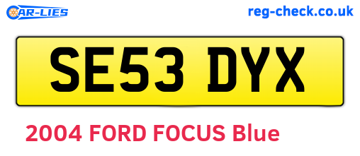 SE53DYX are the vehicle registration plates.