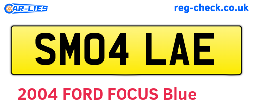 SM04LAE are the vehicle registration plates.