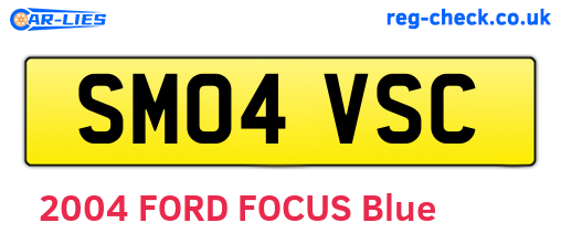 SM04VSC are the vehicle registration plates.