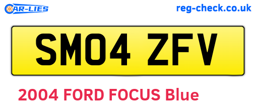 SM04ZFV are the vehicle registration plates.