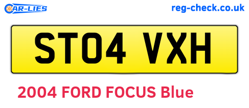 ST04VXH are the vehicle registration plates.