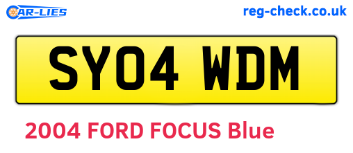 SY04WDM are the vehicle registration plates.