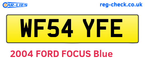 WF54YFE are the vehicle registration plates.