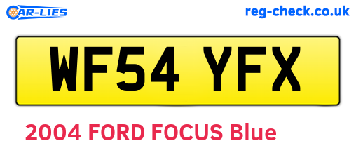 WF54YFX are the vehicle registration plates.