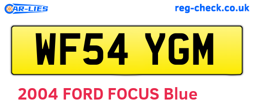 WF54YGM are the vehicle registration plates.