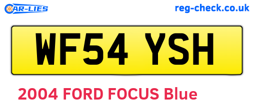 WF54YSH are the vehicle registration plates.