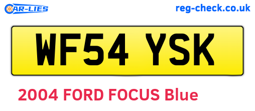 WF54YSK are the vehicle registration plates.