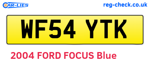 WF54YTK are the vehicle registration plates.