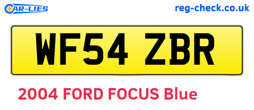 WF54ZBR are the vehicle registration plates.